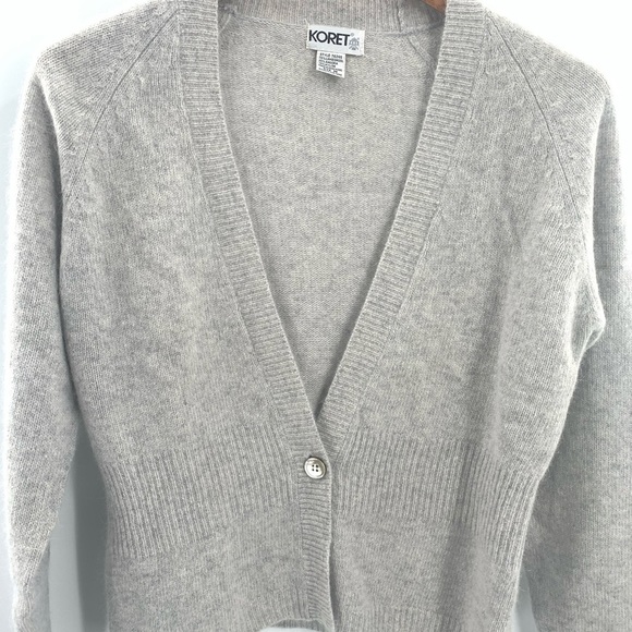 Vintage KORET 80's Gray Cardigan Lambswool/Angora Women's Size Medium - Picture 7 of 14
